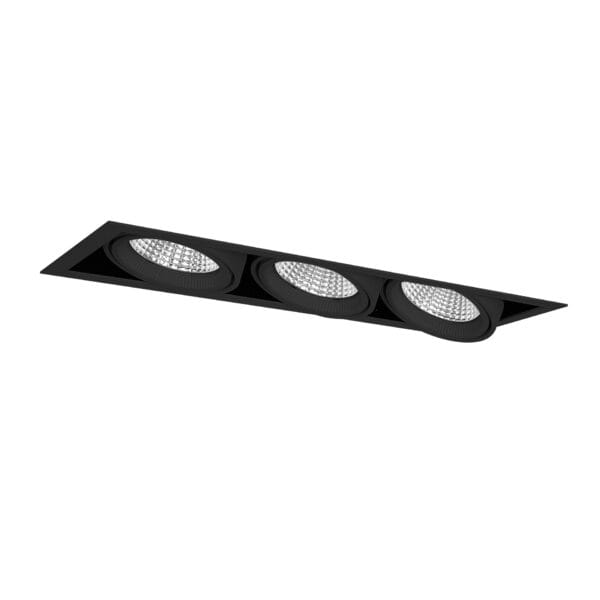 Zwarte versie van de Cardan S Three, een inbouwspot van Light4U.