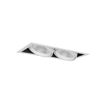 Witte versie van de Cardan S Two , een inbouwspot van Light4U.