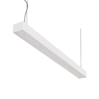 Witte versie van het Forsite 865 PE, een lineair hangarmatuur van Light4U.