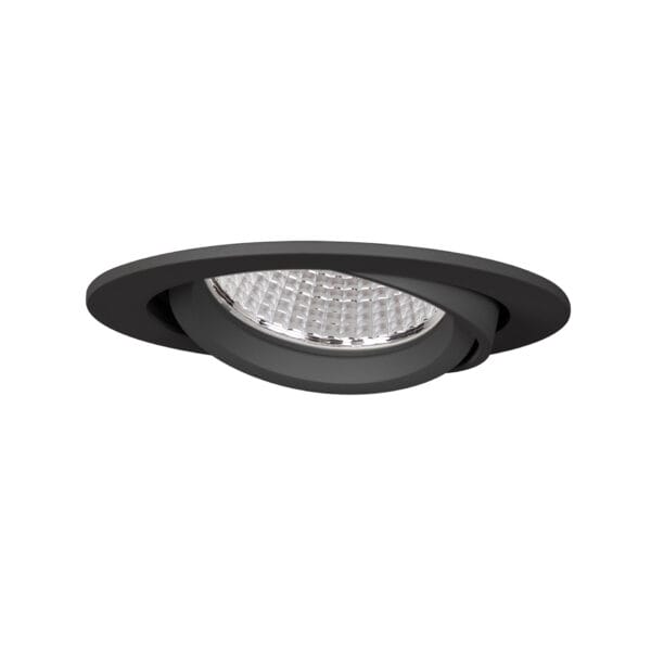 Zwarte versie van de Fulla S HE X-Flip, een verstelbaar inbouwarmatuur met verwisselbaar LED-module van Light4U.