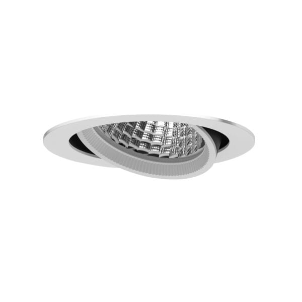 Witte versie van de Fulla L, een verstelbaar inbouwarmatuur van Light4U.