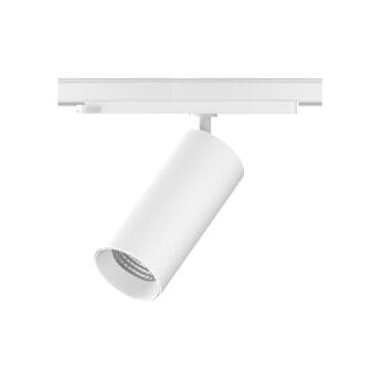 Witte versie van de Huginn R, een raillarmatuur van Light4U.