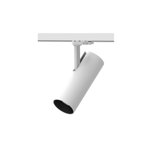 Witte versie van de Tube R, een railarmatuur van Light4U.