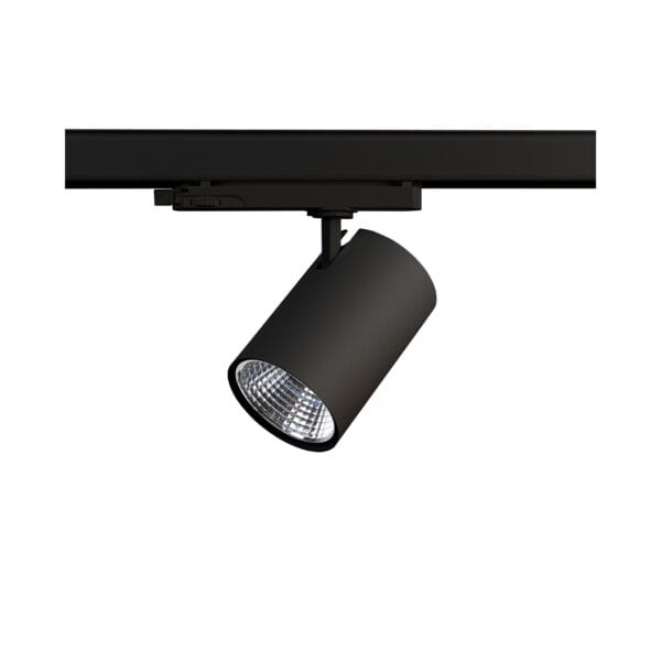 Zwarte versie van de Weda HE, een railarmatuur van Light4U.